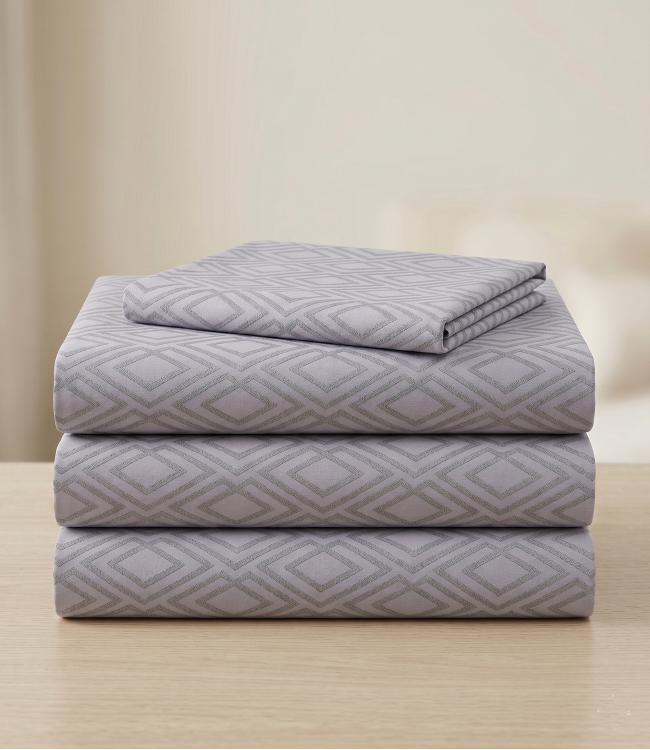Mayra Silver Grey King Size Cotton Bedsheet – Modern Neutral Bedding