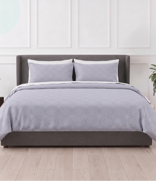 Mayra Silver Grey King Size Cotton Bedsheet – Premium Neutral Bedding