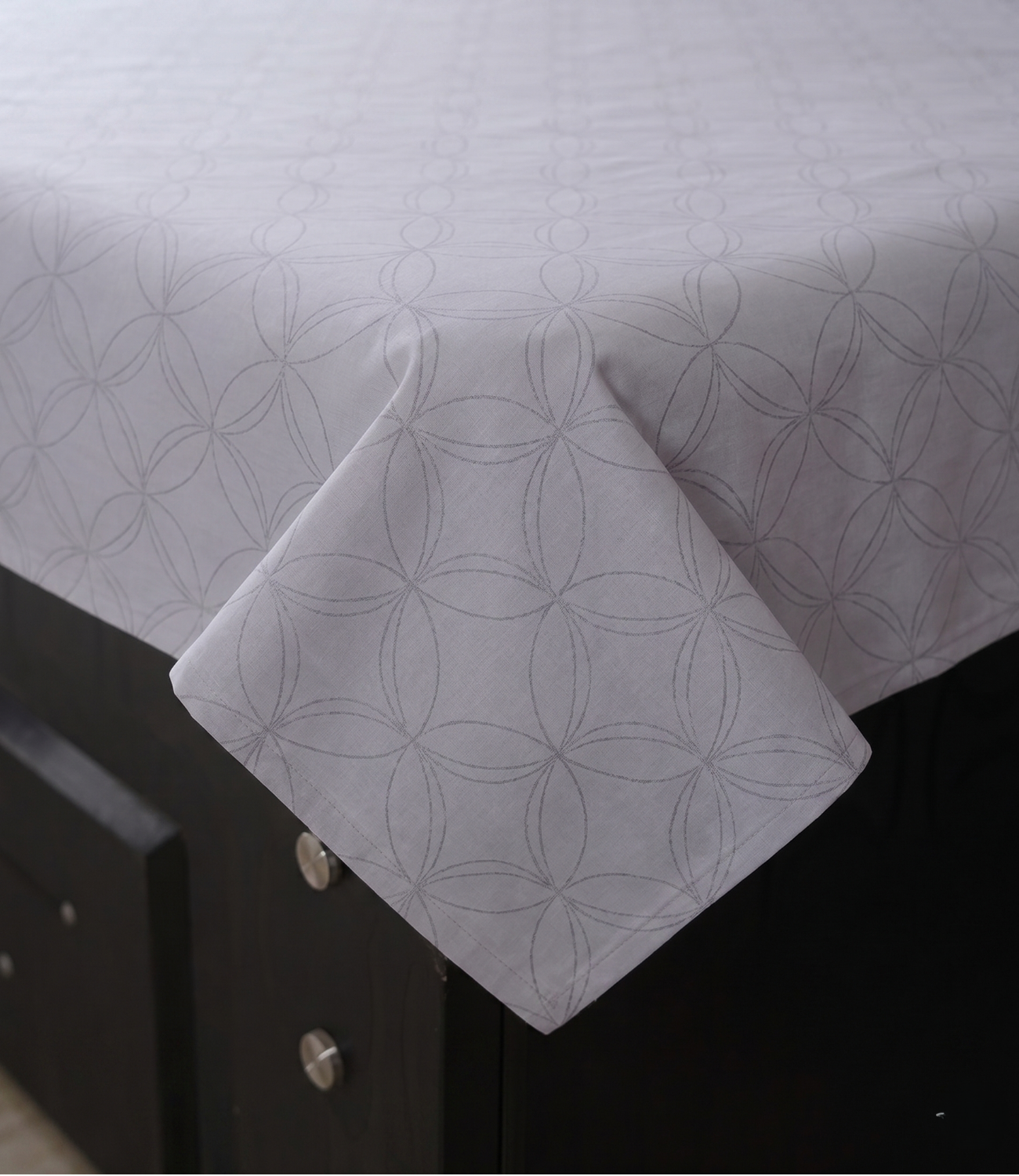 Mayra Silver Grey King Size Cotton Bedsheet – Premium Neutral Bedding