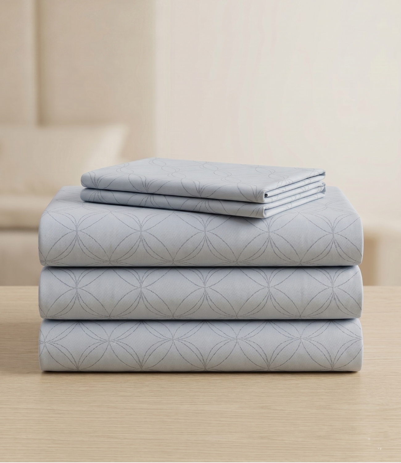 Mayra Slate Blue King Size Cotton Bedsheet – Modern Elegant Bedding