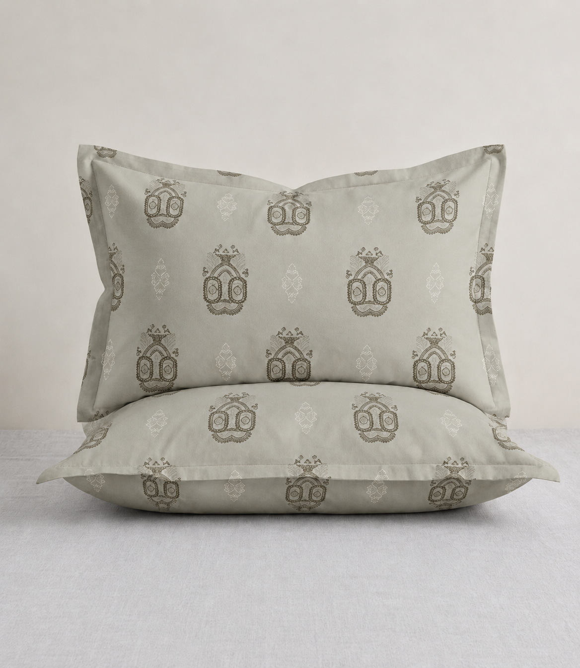 Elite Weave Sage Green Medallion King Size Cotton Bedsheet – Serene Elegance & Everyday Comfort