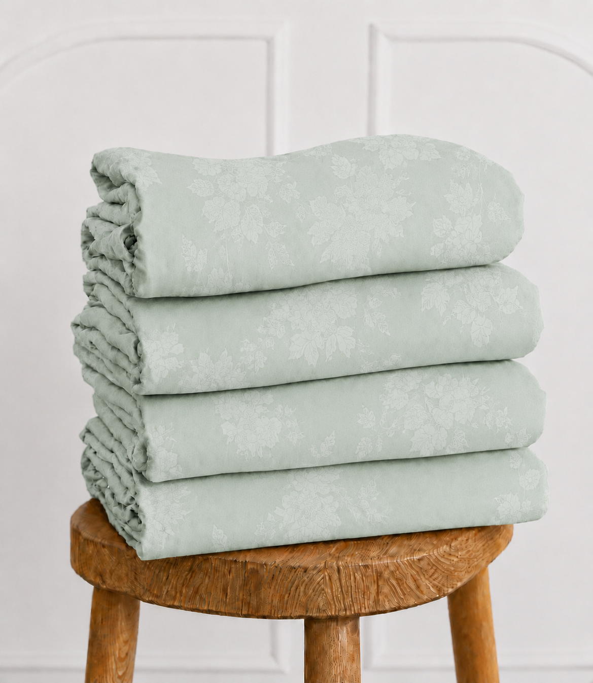 Elite Weave Sage Mint Floral Blossom King Size Cotton Bedsheet – Refreshing Elegance & Everyday Comfort