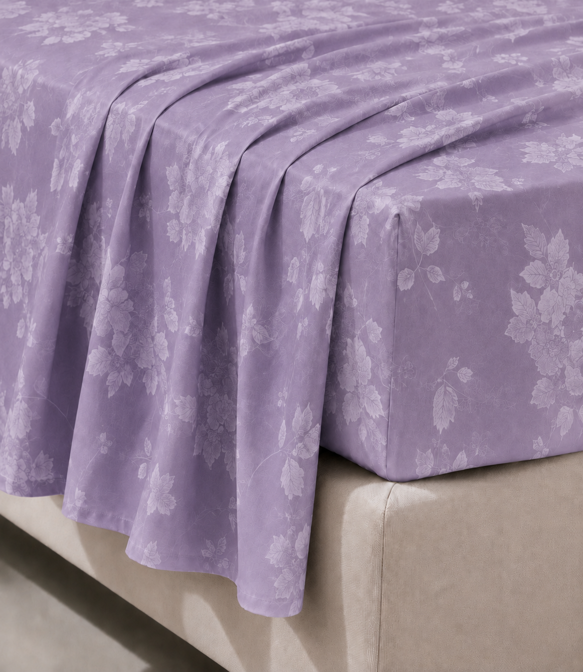 Elite Weave Lavender Floral Blossom King Size Cotton Bedsheet – Graceful Elegance & Everyday Comfort