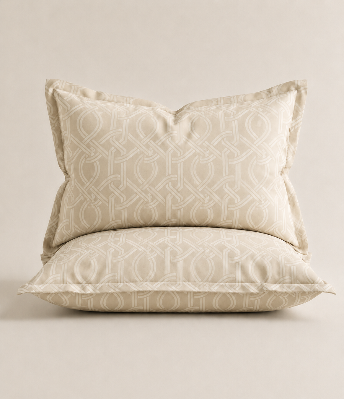Elite Weave Ivory Interwoven Geometric King Size Cotton Bedsheet – Timeless Elegance & Everyday Comfort