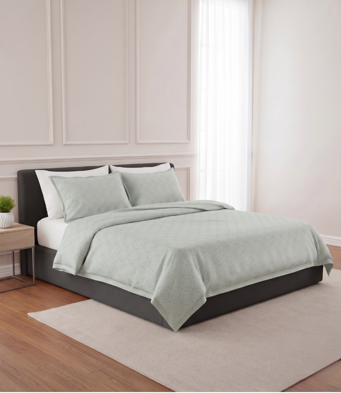 Mayra Tea Green King Size Cotton Bedsheet – Fresh Minimal Bedding