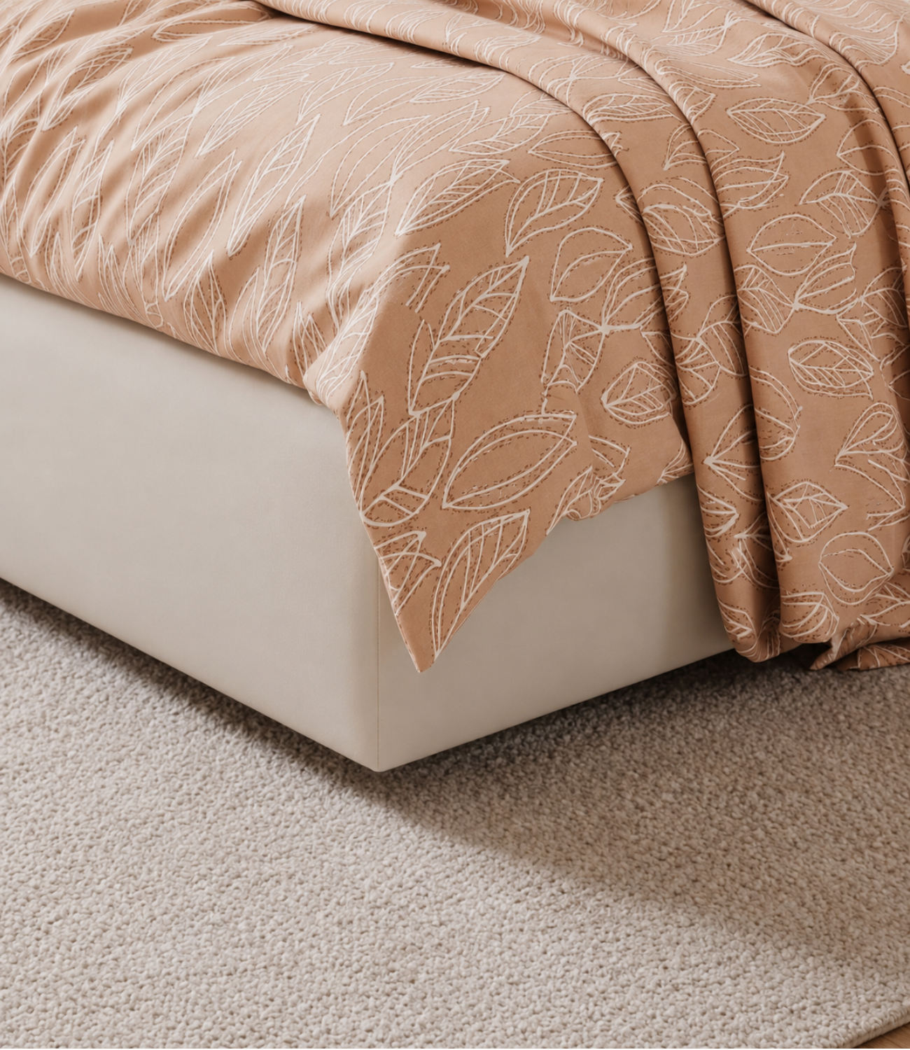 Dream World Peach Blossom King Size Cotton Bedsheet – Soft Botanical Premium Comfort