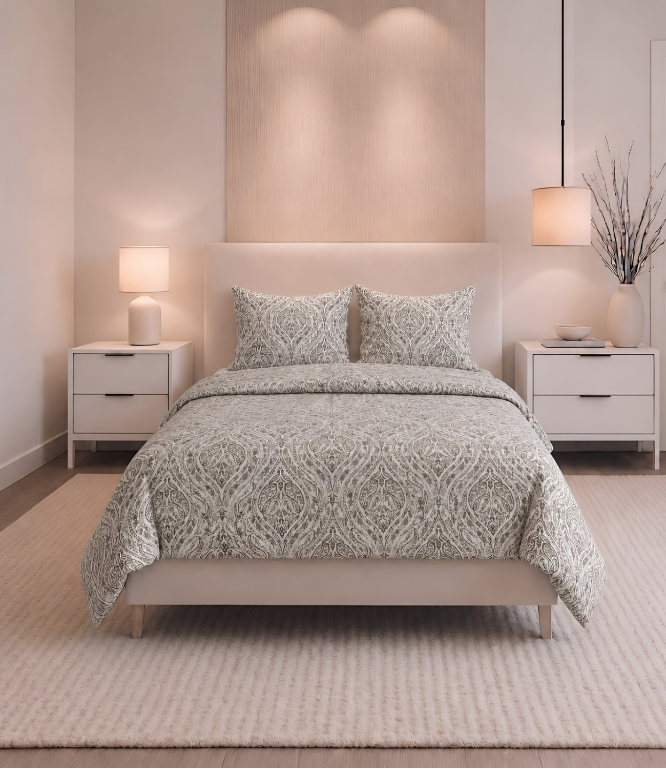 Soft Touch Beige Paisley King Size Cotton Bedsheet – Timeless Elegance & Everyday Comfort