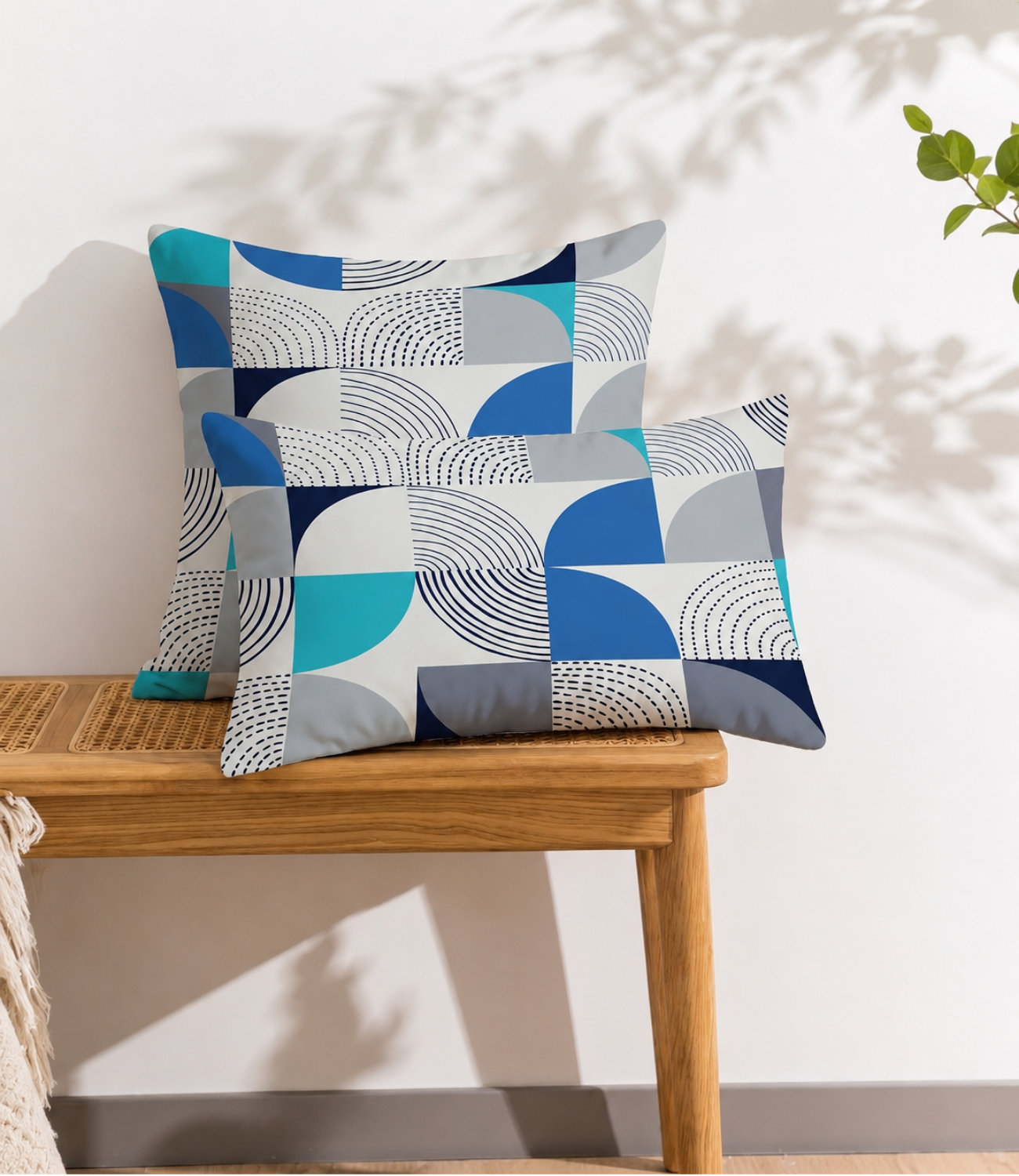 Soft Touch Blue Geometric King Size Cotton Bedsheet – Modern Style & Everyday Comfort
