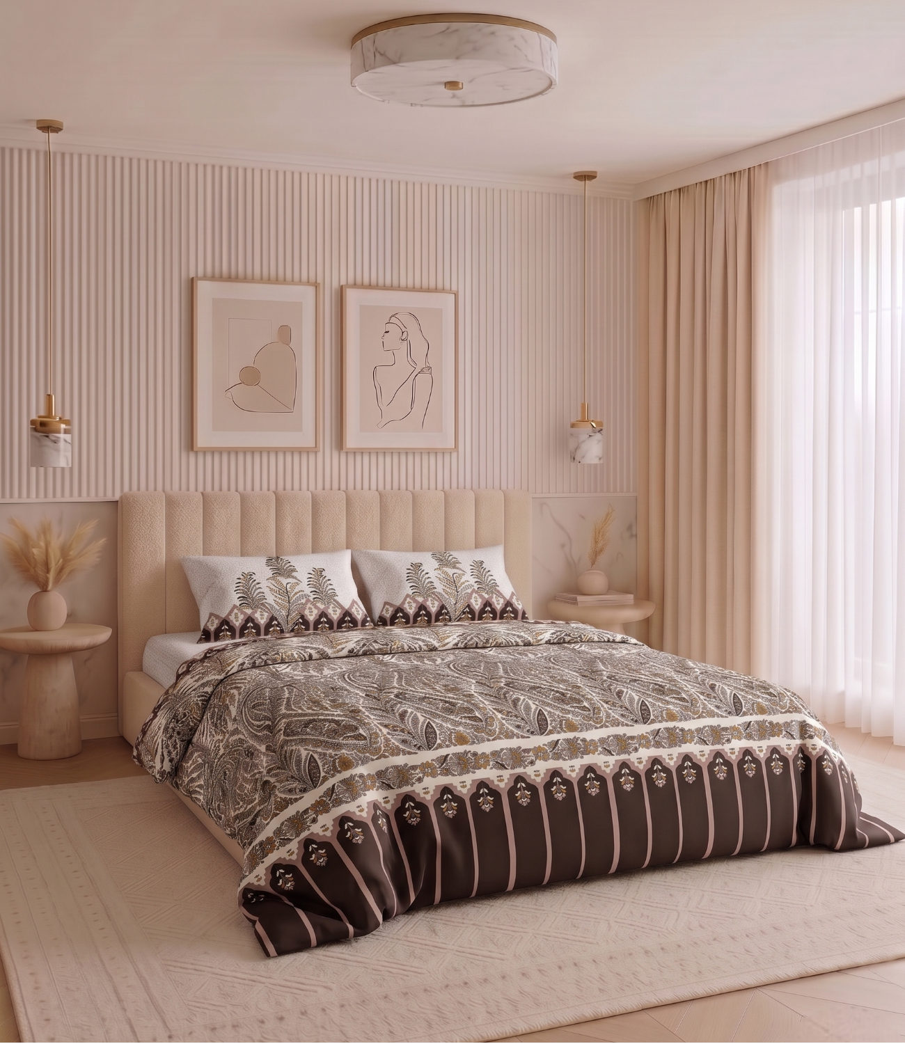 Heritage King Size Cotton Bedsheet - Premium Pure Cotton Bed Linen