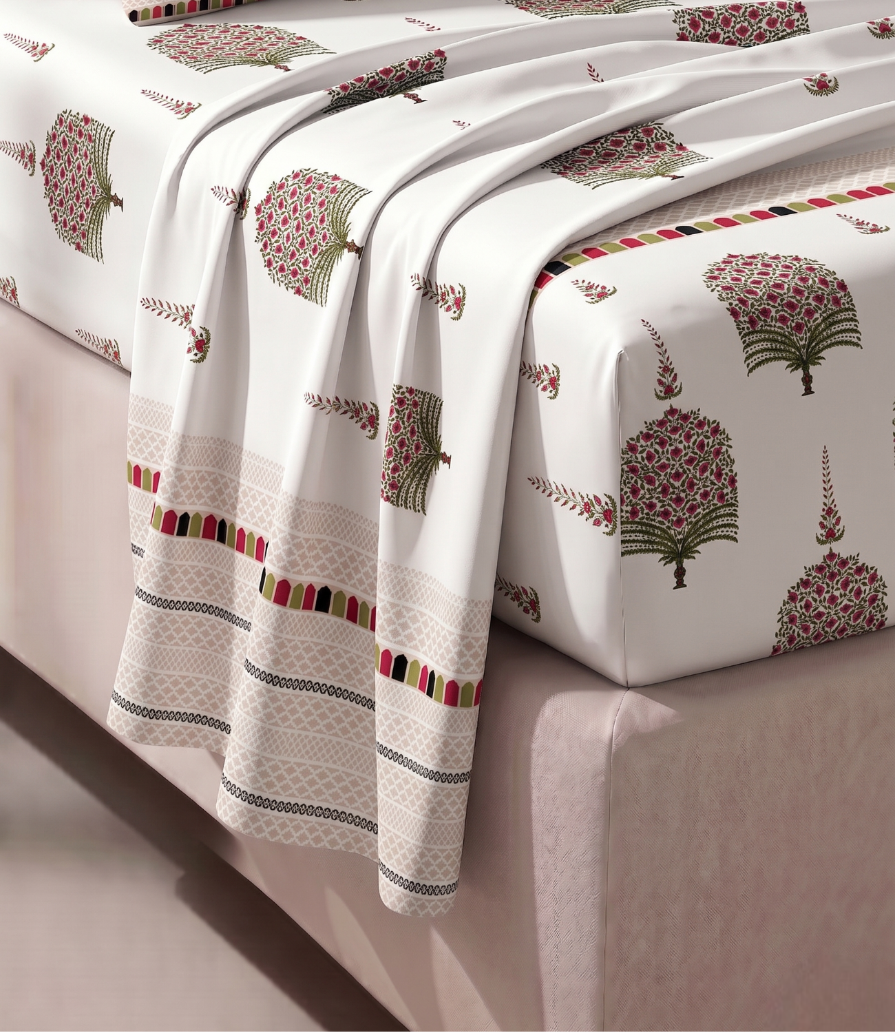 Heritage King Size Cotton Bedsheet - Luxury 100% Pure Cotton Bedding
