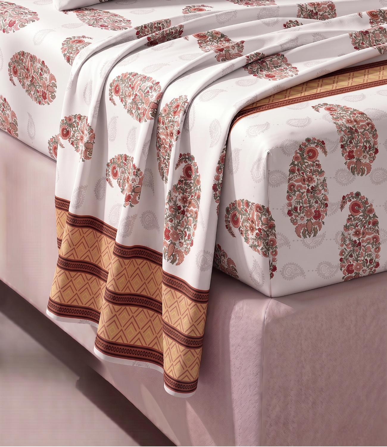 Heritage King Size Cotton Bedsheet - Premium 100% Pure Cotton Bedding