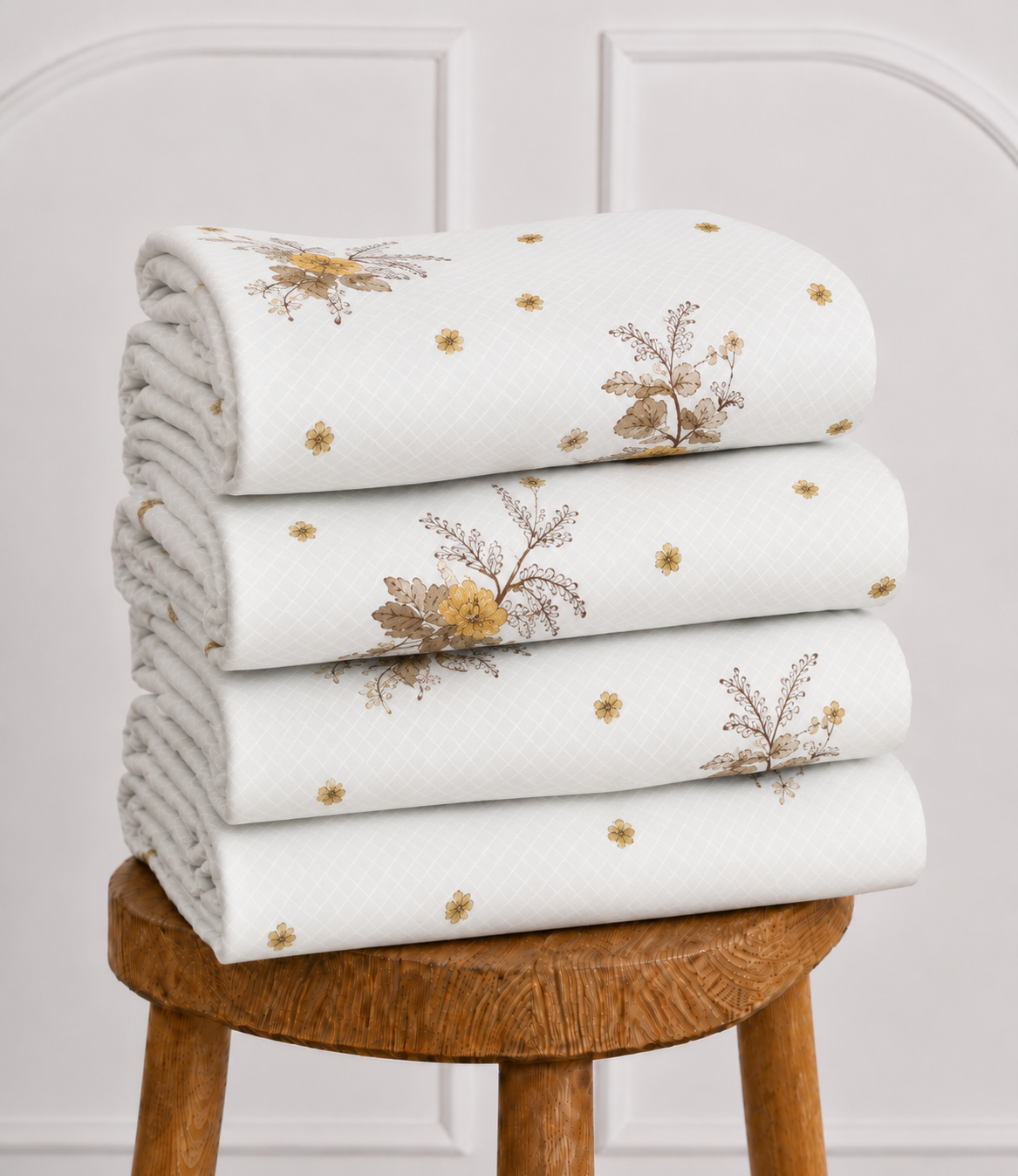 Arizona Golden Blossom King Size Cotton Bedsheet – Floral Elegance & Everyday Comfort