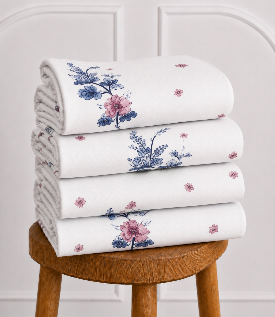Arizona Indigo Blossom King Size Cotton Bedsheet – Floral Grace & Everyday Comfort