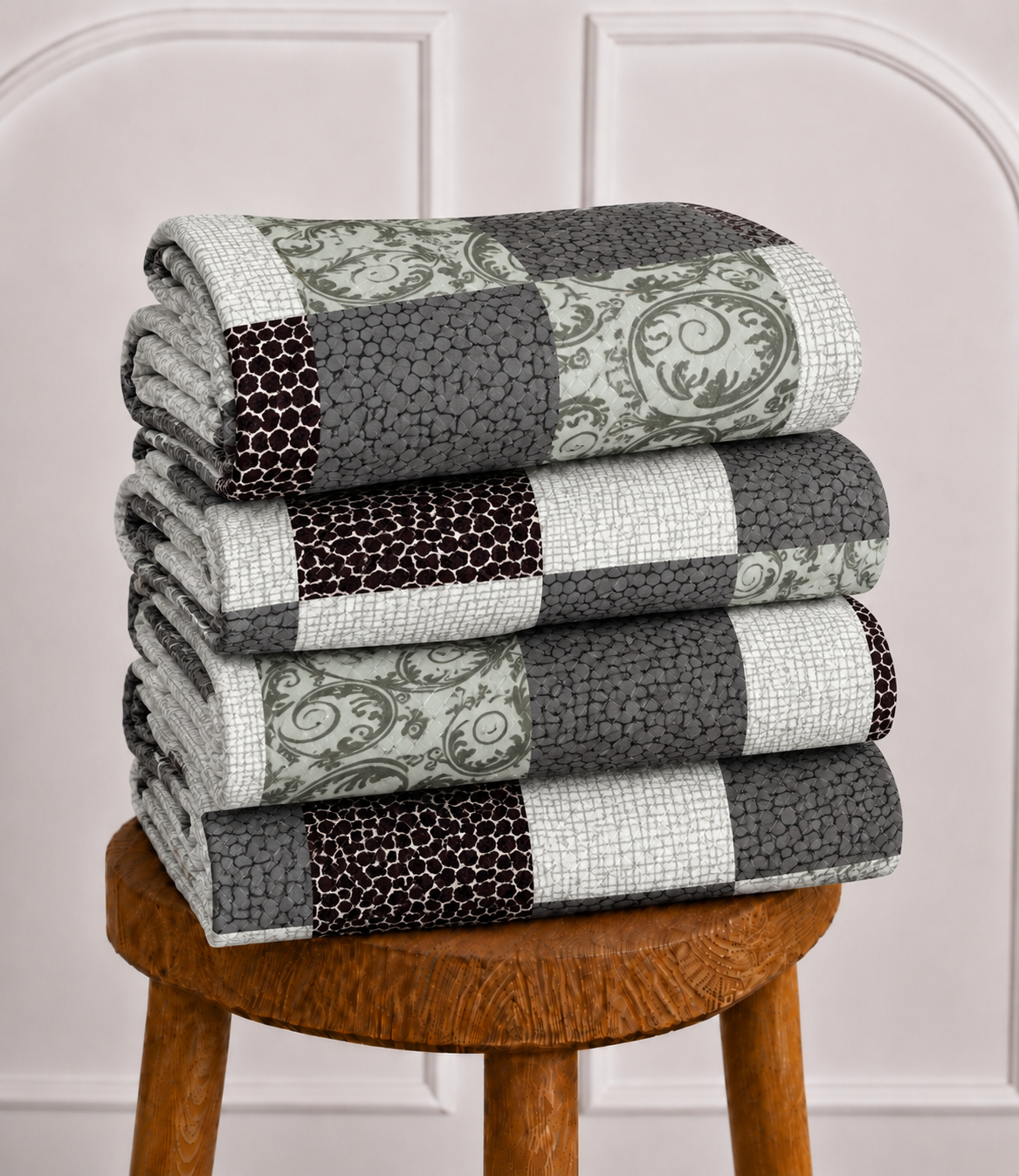 Arizona Urban Mosaic King Size Cotton Bedsheet – Contemporary Patchwork Comfort