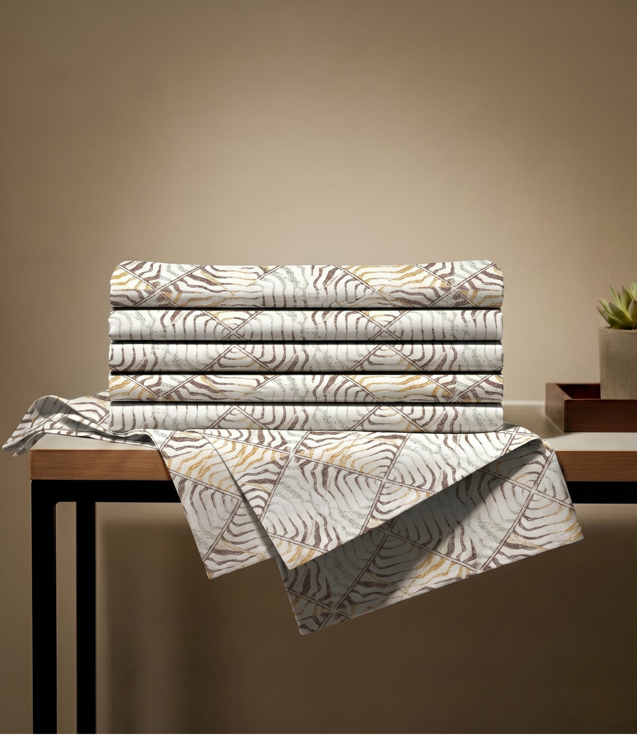 Feel Good Queen Size Cotton Bedsheet - Peaceful Waves Design | Calming Pure Cotton