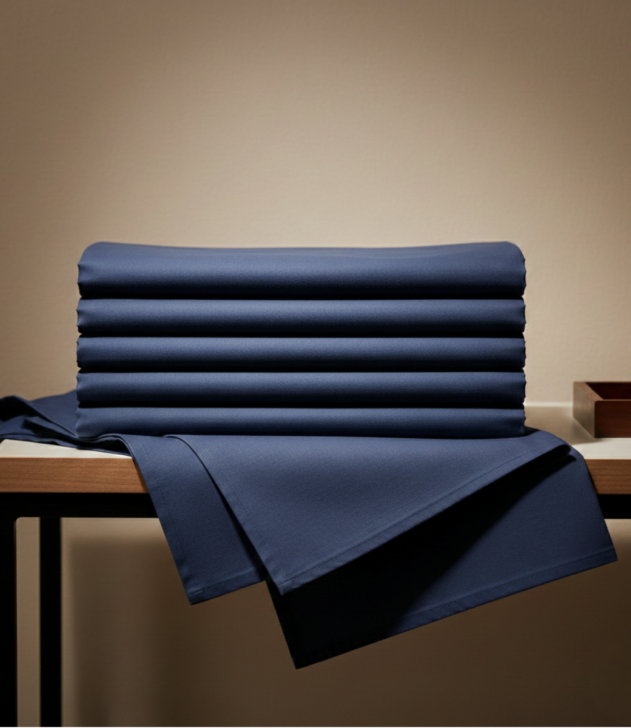 Soft Heaven Navy Blue King Size Cotton Bedsheet – Classic Luxury Bedding