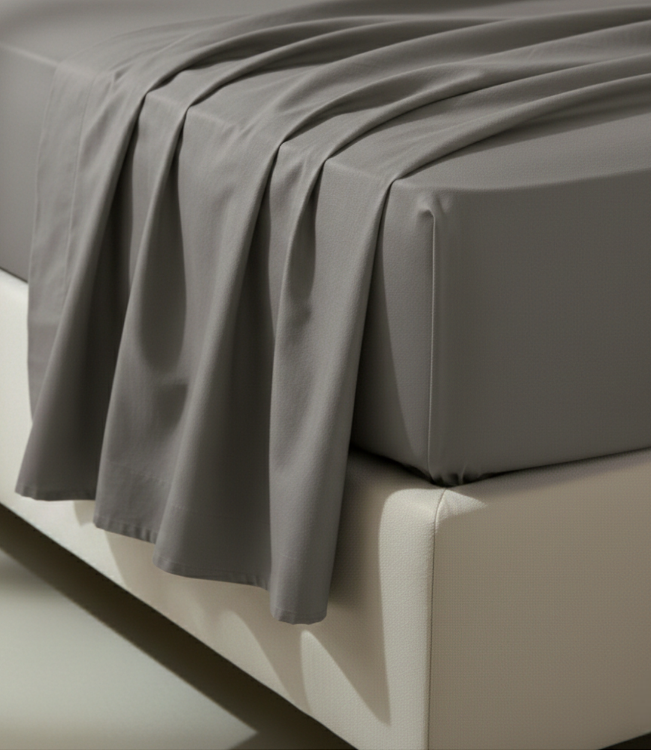 Soft Heaven Dark Grey King Size Cotton Bedsheet – Modern Solid Bedding