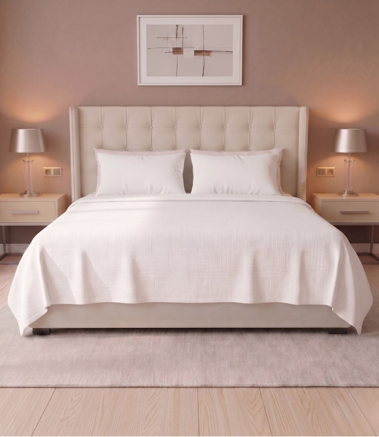 Soft Heaven Olive King Size Cotton Bedsheet – Nature-Inspired Solid Premium Bedding