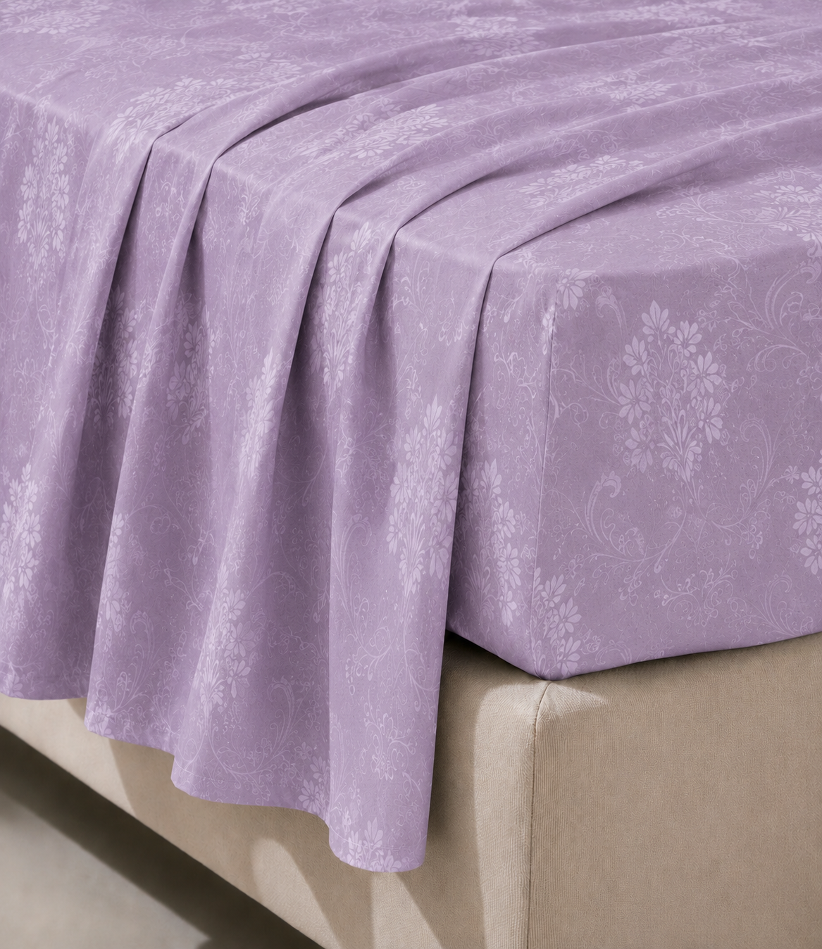 Elite Weave Lavender Floral Vine King Size Cotton Bedsheet – Serene Elegance & Everyday Comfort