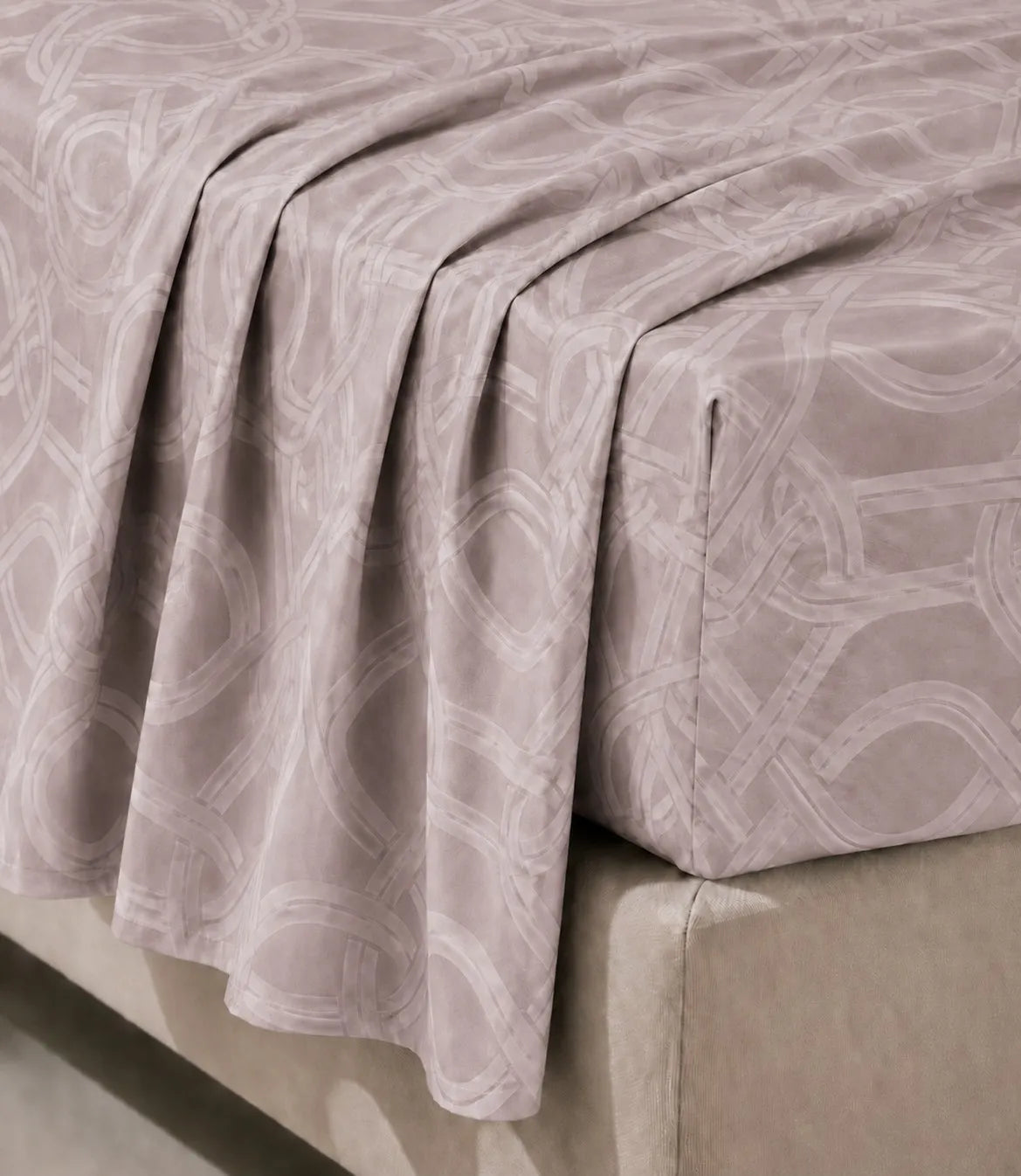 Elite Weave Blush Mauve Interwoven Geometric King Size Cotton Bedsheet – Modern Elegance & Everyday Comfort