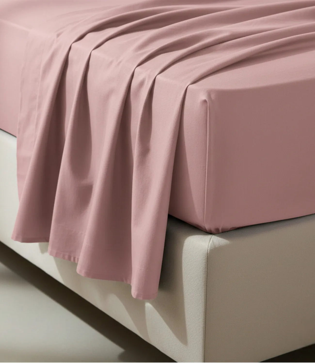 Close-Up of Soft Heaven Dusty Rose King Size Cotton Bedsheet Highlighting Smooth Soft Fabric and Elegant Finish