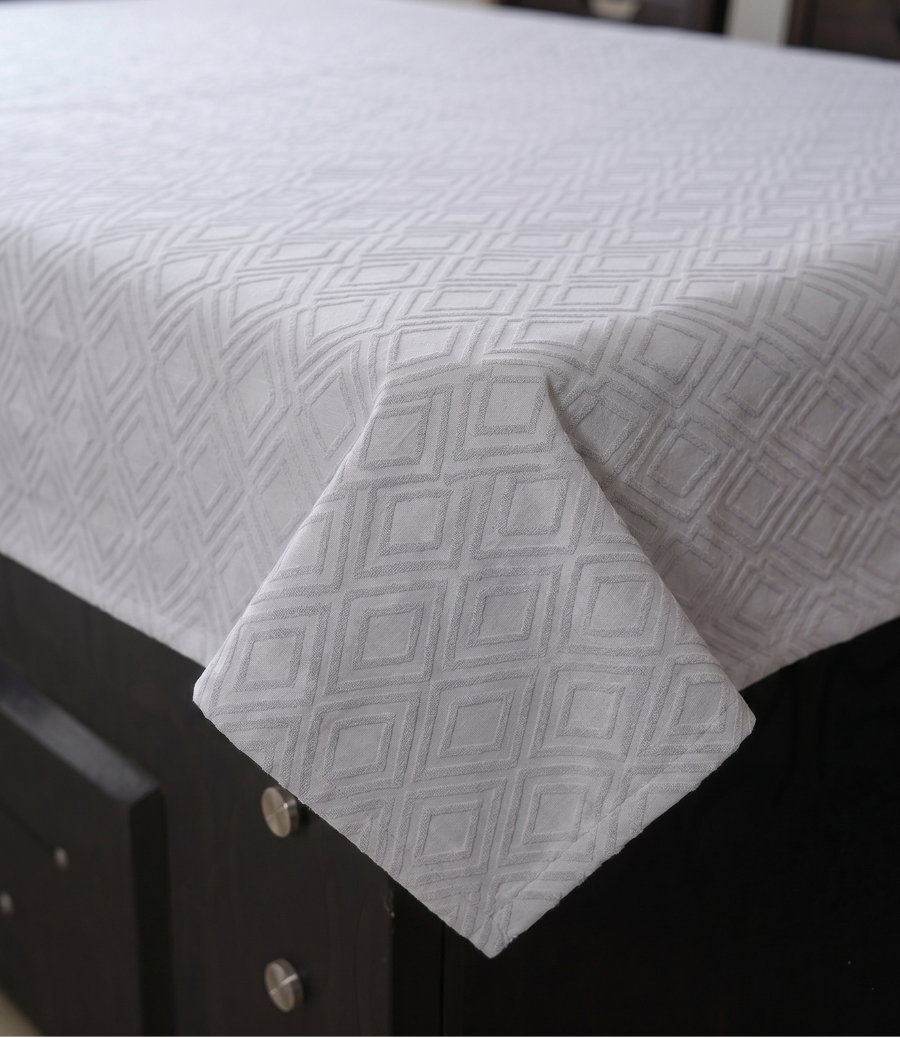 Mayra Silver Grey King Size Cotton Bedsheet – Modern Neutral Bedding