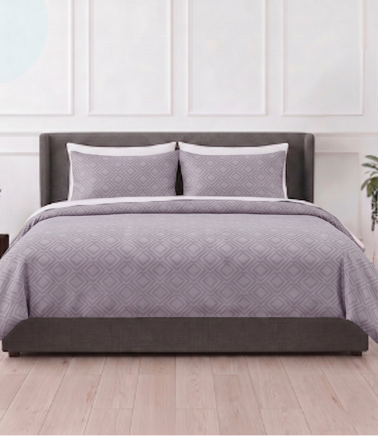 Mayra Silver Grey King Size Cotton Bedsheet – Modern Neutral Bedding