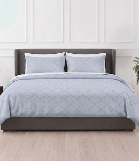 Mayra Slate Blue King Size Cotton Bedsheet – Elegant Cool Tone Bedding