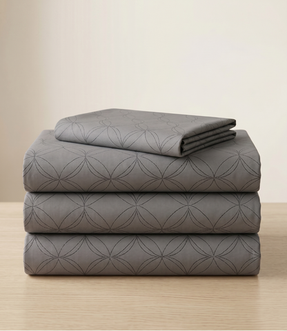 Mayra Dark Grey King Size Cotton Bedsheet – Modern Solid Bedding