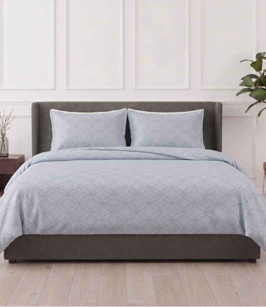 Mayra Slate Blue King Size Cotton Bedsheet – Modern Elegant Bedding