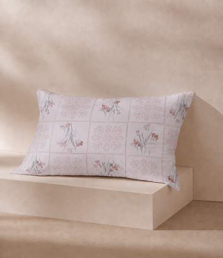 Cotton Bliss Blush Pink King Size Cotton Bedsheet – Floral Elegance Premium Comfort