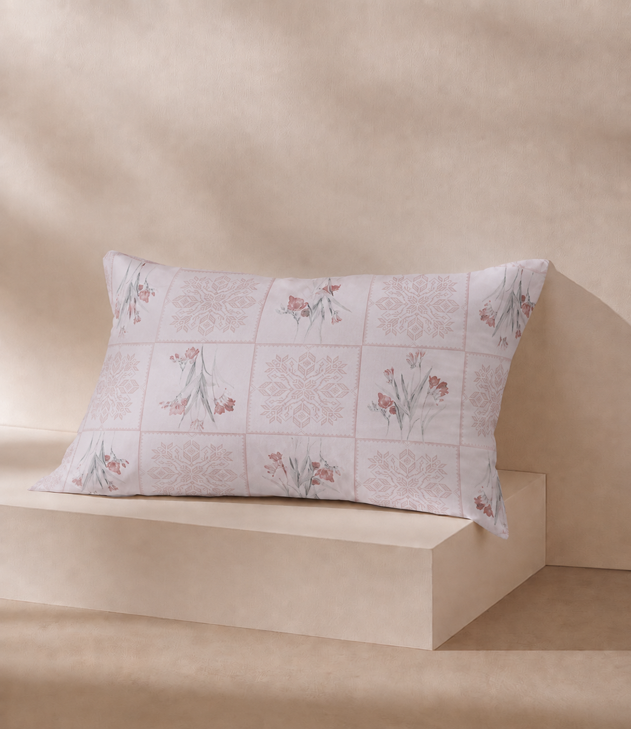 Cotton Bliss Blush Pink King Size Cotton Bedsheet – Floral Elegance Premium Comfort