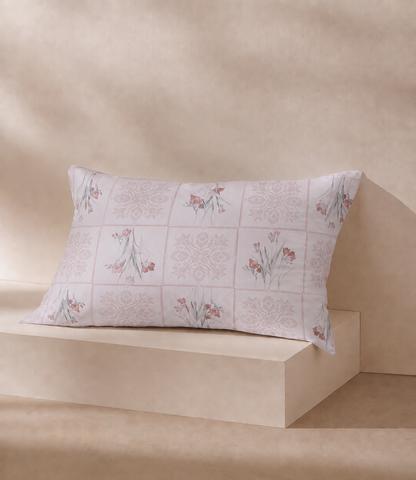 Cotton Bliss Blush Pink King Size Cotton Bedsheet – Floral Elegance Premium Comfort