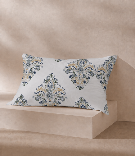 Cotton Bliss Ivory King Size Cotton Bedsheet – Regal Floral Heritage Comfort