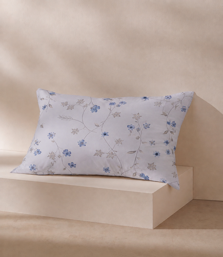Cotton Bliss Ivory Floral King Size Cotton Bedsheet – Delicate Blossom Premium Comfort