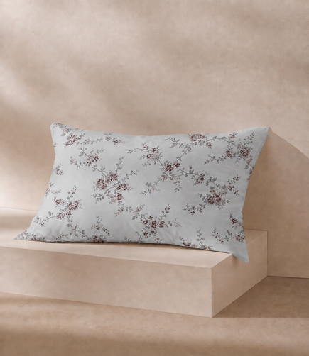 Cotton Bliss Powder Blue Floral King Size Cotton Bedsheet – Serene Blossom Premium Comfort