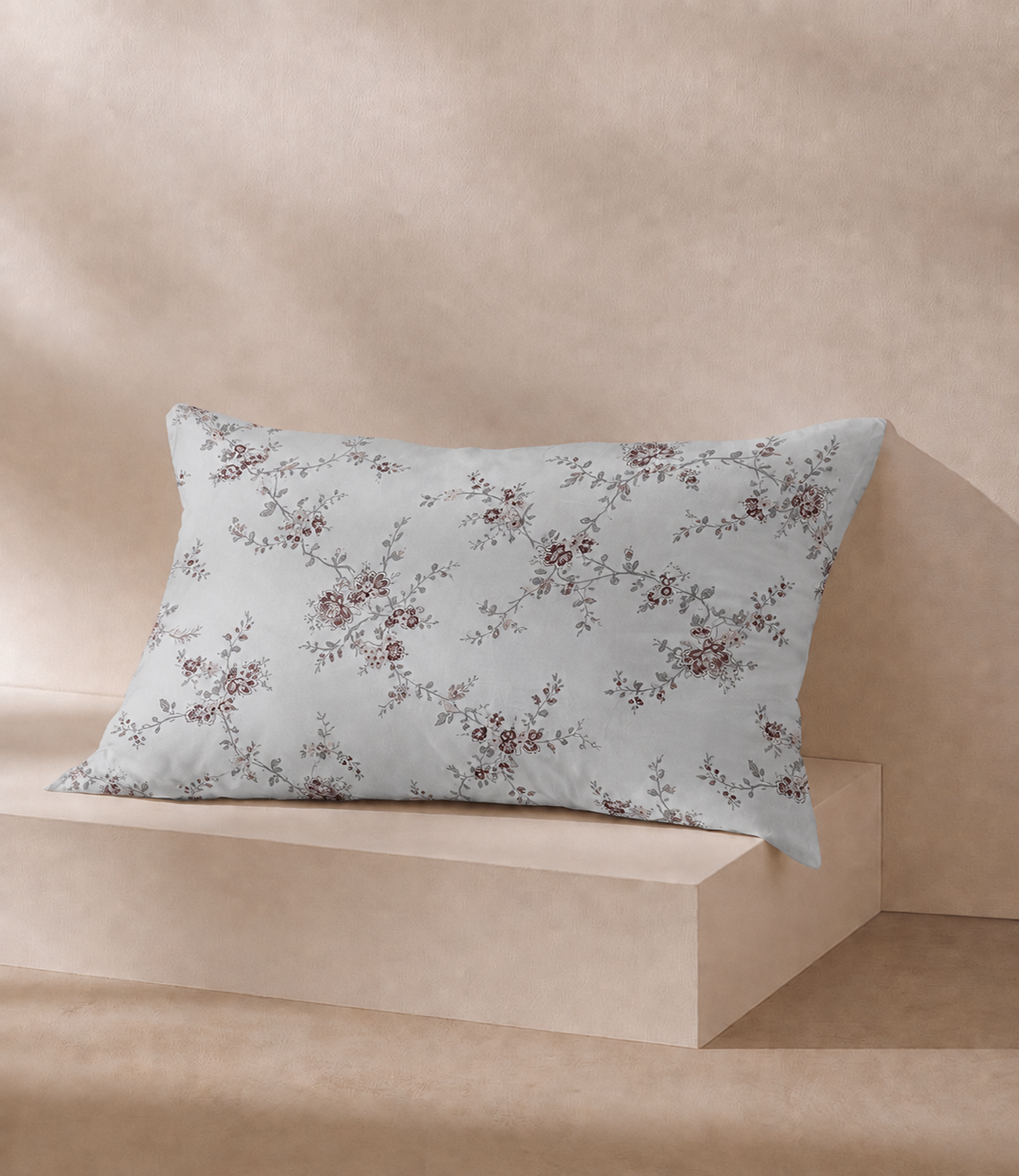 Cotton Bliss Powder Blue Floral King Size Cotton Bedsheet – Serene Blossom Premium Comfort