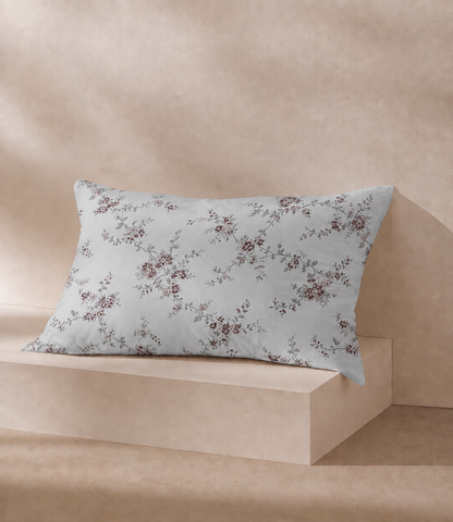 Cotton Bliss Powder Blue Floral King Size Cotton Bedsheet – Serene Blossom Premium Comfort
