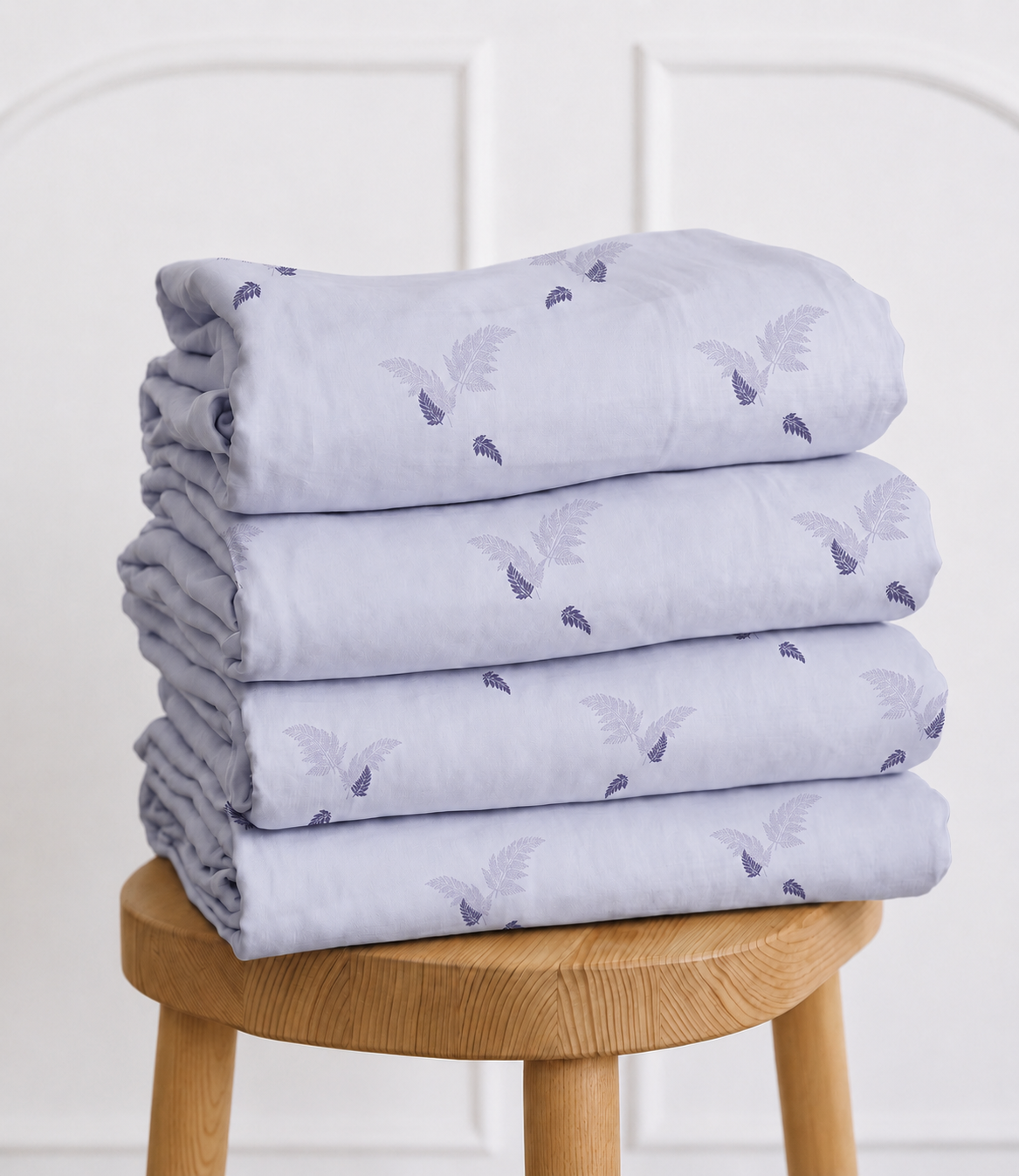 Elite Weave Lavender Fern King Size Cotton Bedsheet – Serene Botanical Elegance