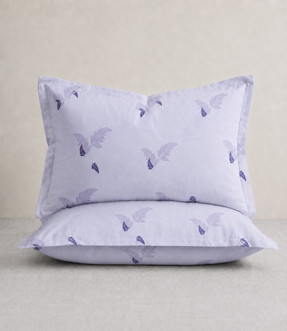 Elite Weave Lavender Fern King Size Cotton Bedsheet – Serene Botanical Elegance