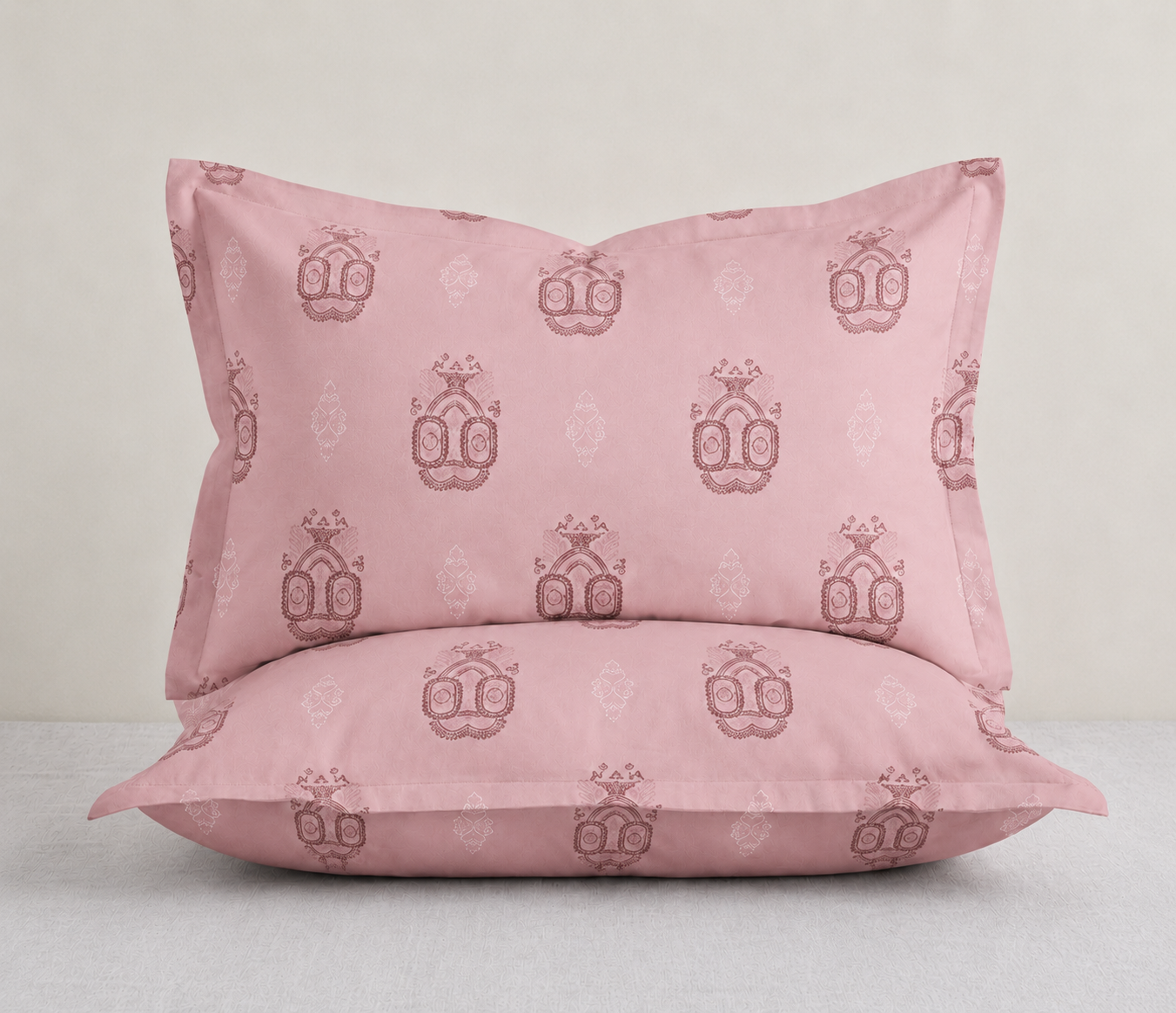 Elite Weave Blush Pink Medallion King Size Cotton Bedsheet – Soft Elegance & Everyday Comfort