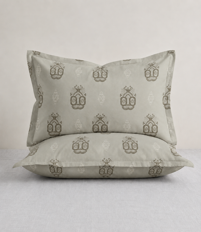 Elite Weave Sage Green Medallion King Size Cotton Bedsheet – Serene Elegance & Everyday Comfort
