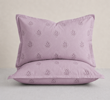 Elite Weave Lavender Floral Diamond King Size Cotton Bedsheet – Subtle Elegance & Everyday Comfort