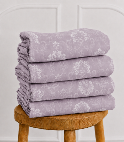 Elite Weave Misty Lilac Floral Vine King Size Cotton Bedsheet – Elegant Comfort & Timeless Charm