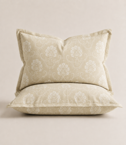 Elite Weave Ivory Beige Floral Vine King Size Cotton Bedsheet – Timeless Elegance & Everyday Comfort