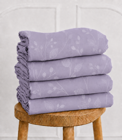 Elite Weave Lavender Botanical Vine King Size Cotton Bedsheet – Serene Elegance & Everyday Comfort