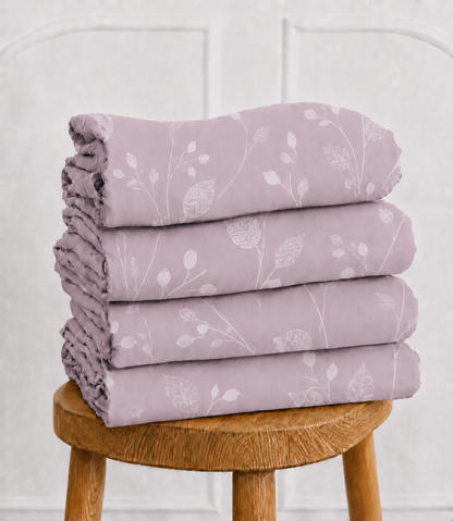 Elite Weave Blush Lavender Botanical Vine King Size Cotton Bedsheet – Delicate Elegance & Everyday Comfort