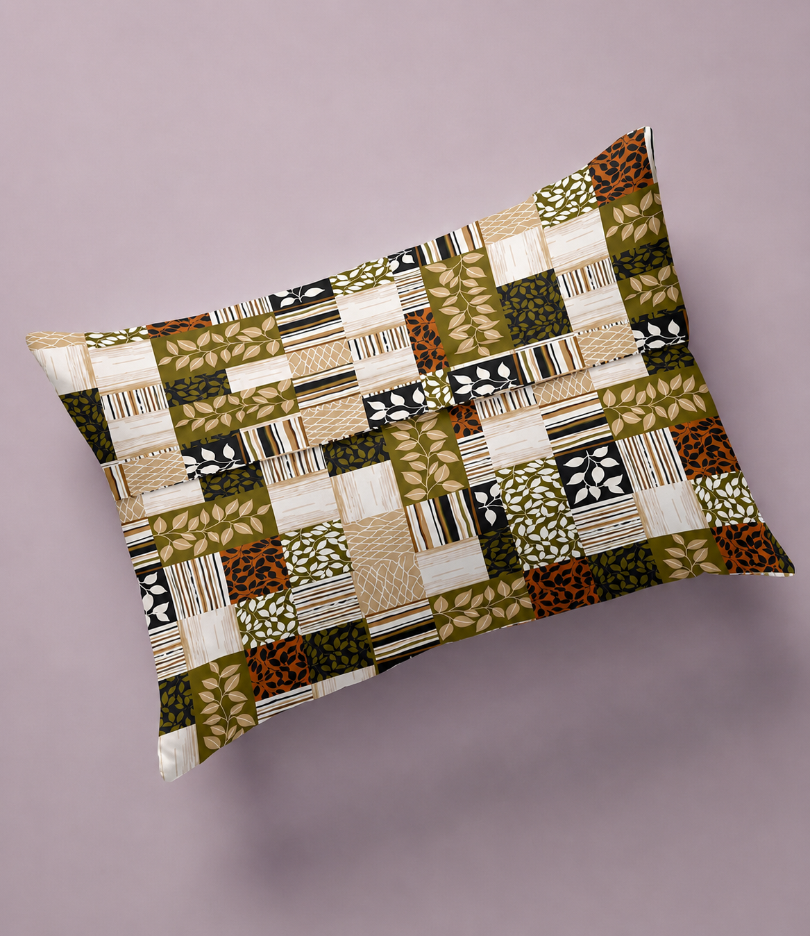 Cozy Cotton Earthy Patchwork King Size Cotton Bedsheet – Rustic Fusion Premium Comfort