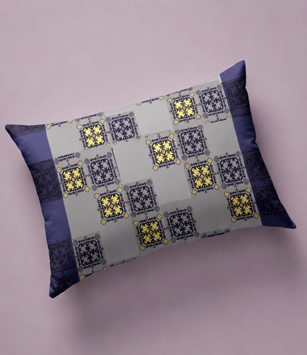 Cozy Cotton Indigo Grey King Size Cotton Bedsheet – Heritage Block Print Premium Comfort