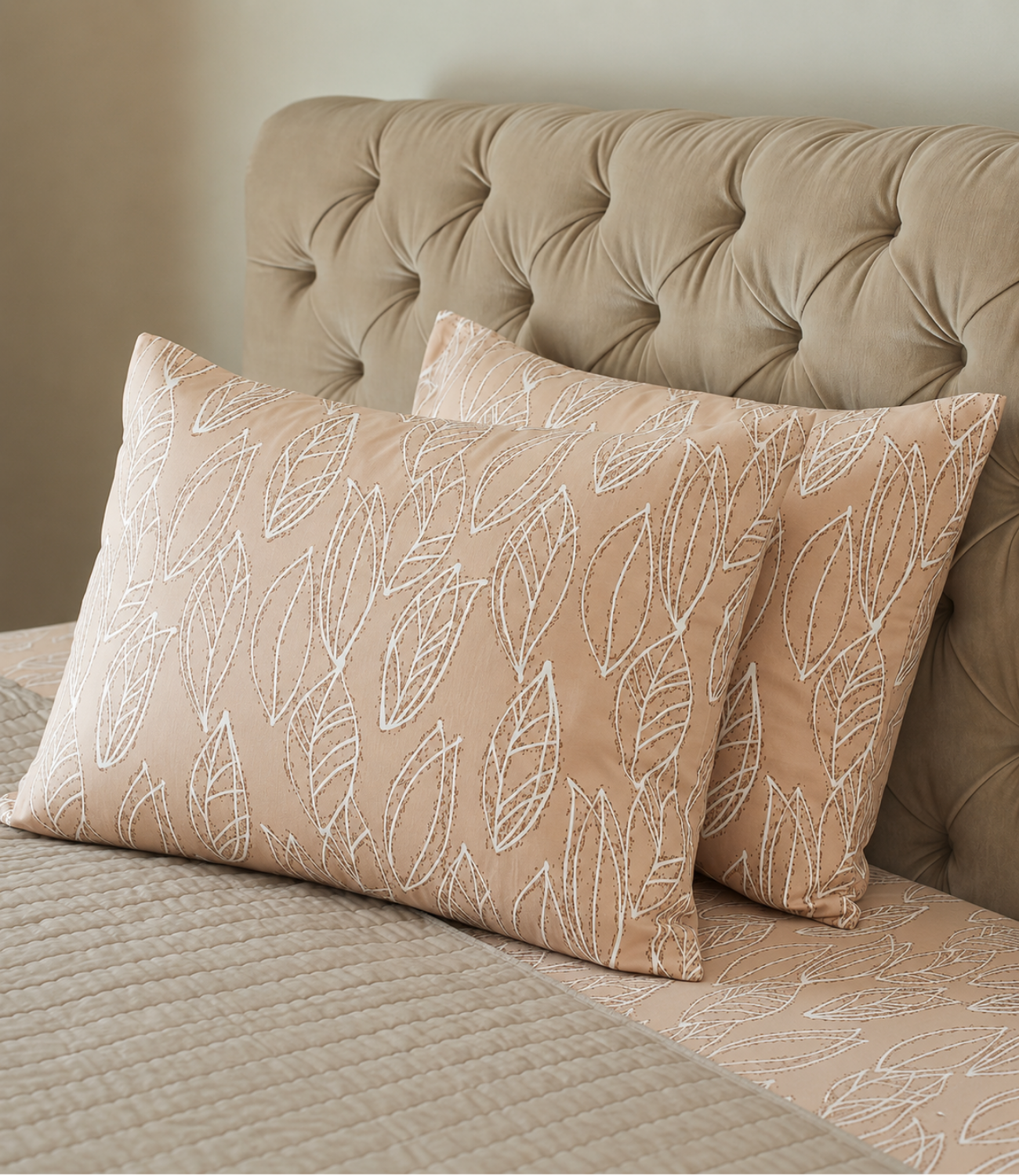 Dream World Peach Blossom King Size Cotton Bedsheet – Soft Botanical Premium Comfort